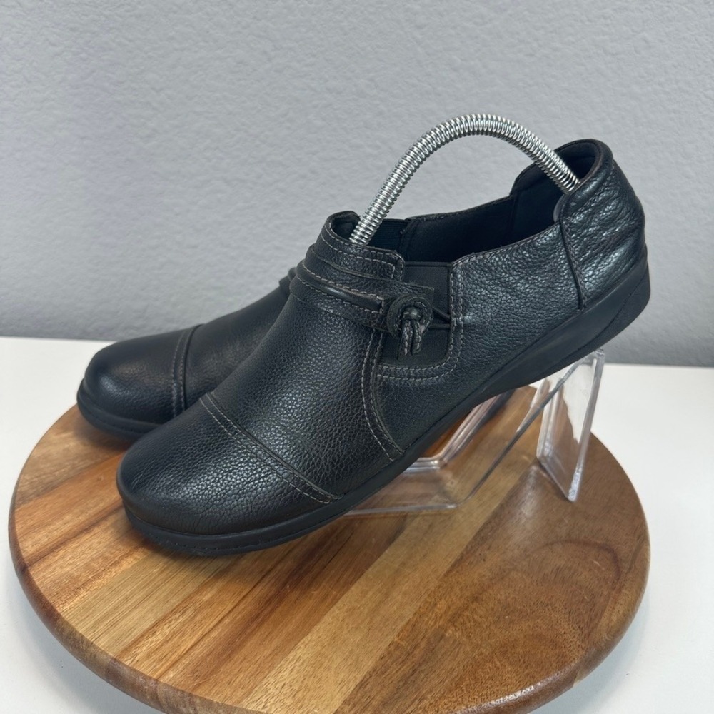 Clarks Collection Cheyn Madi Flats Black Leather Slip On Loafers Cushion 10W - Picture 3 of 8